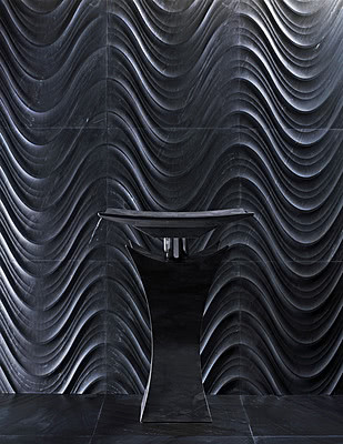 Grundflise, Farve sort, Stil designer, Natursten, 60x60 cm, Overflade mat